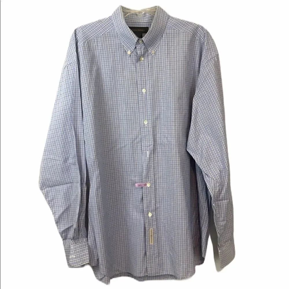 Banana Republic blue/white button down shirt L - Picture 1 of 6